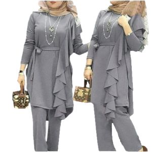 SETELAN TUNIK YESSI BAHAN MOSCREPE IMPORT SIZE L-5XL SETELAN MUSLIM JUMBO
