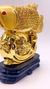 Home Decor Sculpture Craftsmanship Resin Crafts Lucky Arowana Home Living Room Office Decorations