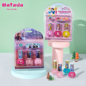 Bafada for Disneys Frozen 2 nail-polishgirl play house  makeup setchildrens handmade manicure stickers diy toy pretend play toys kids makeup settoy gift for girls