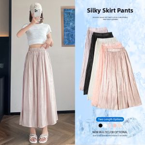 La Chapelle | Ice Silk Wide Leg Trousers Pants