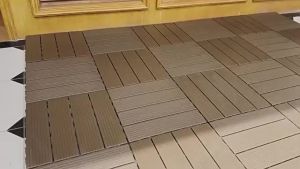 LULU 30 x 30cm Wooden Deck tiles Wood-Plastic Composite WPC Floor Tiles For Garden Balcony Flooring Indoor and Outdoor Bathroom Interlocking Waterproof Carbonized Solid Wood Room Courtyard Outdoor Decoration Floor