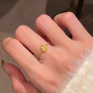 Retro Gold Ice Crushed Fish Scale Gourd Ring New Chinese Style Unique Personality High-End Design Small Audience Index Ring