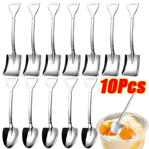 2-20 ชิ้น ช้อนตักสแตนเลสหนา / ช้อนแตงโมสไตล์ย้อนยุคสร้างสรรค์สำหรับบ้าน / ช้อนชากาแฟขนมหวานไอศกรีม / ช้อนช้อนส้อมป้องกันสนิมทนทาน