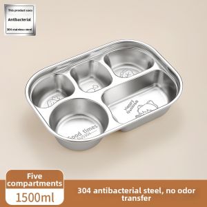 YOULUNMEI | Children Food-grade 304 Stainless Steel Partitioned Plate
