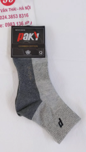 [Paky] Tất nam cổ trung cotton kháng khuẩn ôm bàn chân co giãn không đổ lông