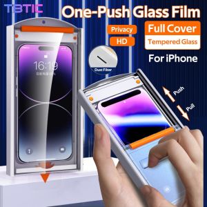 TBTIC Compatible For iPhone 14 Plus 13 12 Pro Max Tempered Glass Screen Protector Privacy HD Full Coverage Dust Proof With Alignment Tool Guide Installation