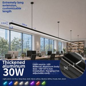 Gineste | Seamless Connection Strip Pendant Light For Office Gym Dance Billiard Supermarket Meeting