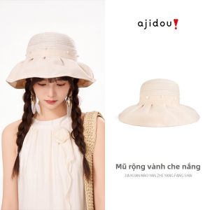 ajidou | Mũ Ngư Dân Nơ Be Retro Chống Tia UV