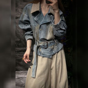 DANTING | American Vintage Turn-down Collar Waist-accentuated Denim Jacket