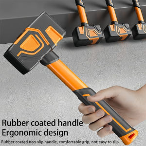 Multifunctional rubber hammer tile soft rubber percussion hammer square hammer construction worker professional hand tool