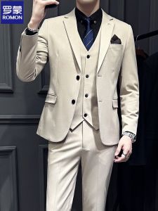 Romon 2023 Autumn New Suit Suit Mens Business Casual Business Clothing Best Man Groom Wedding Suit Tide