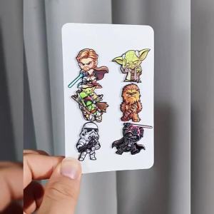 Bandai | 6 Cái/bộ Chiến Binh Không Gian Nhân Vật Khoa Học Viễn Tưởng Men Chân Thấp Xanh Người Ngoài Hành Tinh Chiến Binh Hắc Ám Kim Loại Ve Áo Huy Hiệu Thổ Cẩm Cho Cosplay Phụ Kiện
