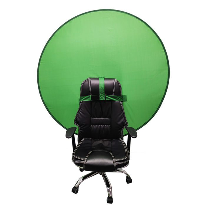 Portable green screen webcam round background gaming chair green