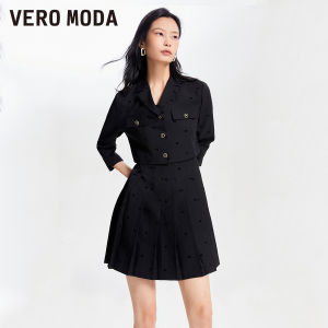 Vero Moda | Single-breasted Corduroy Pleated Two-piece Dress Set