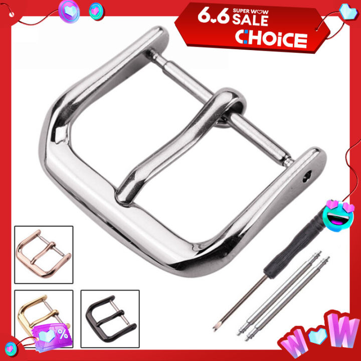 Stainless Steel Watch Buckle 16mm 18mm 20mm 22mm Strap Clasp Silver ...