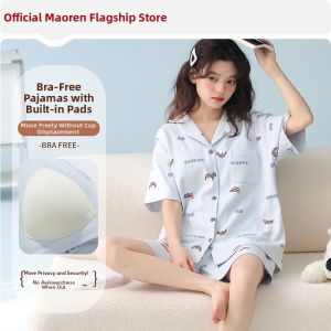 MiiOW | Thin Design Cotton Womens Sleepwear with Built-in Pads