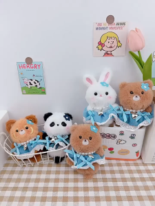 🔥พร้อมส่ง🔥หมีเต้นรำ ตุ๊กตาพวงกุญแจ  แมว หมี น้องฟู น่ารักของขวัญให้เพื่อนของขวัญวันเกิด