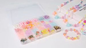 Girl Mix Color Spacer Bead 24 Grid Beads Sets for Kids DIY Toy Bracelet Jewelry Girl Handmade Making Craft Accessories