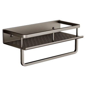 FFFตั้งค่าชั้นวางเพื่อหลีกเลี่ยงการเจาะ จัดเก็บบนผนังห้องครัวห้องน้ำ วัสดุอลูมิเนียมอวกาศ กันน้ำ แร็คอบแห้งที่มองไม่เห็น