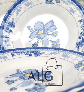 PIRING MELAMINE BESAR 23CM SUPER TEBAL MOTIF KEMBANG TIONGKOK TERBARU
