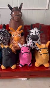 Animal Jumping Hewan Sapi Kuda Fitur Musik Lampu Pompa Injak SNI Mainan Olahraga Anak