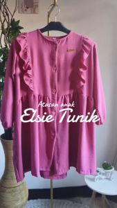 Elsie Tunik Anak Perempuan 6-11 Tahun: Baju Atasan Crinkle Airflow Berkualitas