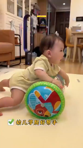 Baby Crawling Roller Bell Toy Inflatable Sensory Montessori Tummy Time