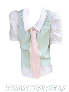 Pink Bubble Sleeve Short Sleeve Shirt Womens Fashionable Layering Top Summer 2024 New Design Sweet Style Polo Collar Single Button