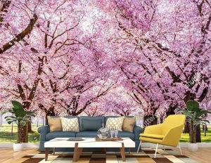 Wallpaper Bunga Sakura Custom Terlaris - Wallpaper dinding Pemandangan taman bunga termurah