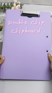 Long Clipboard Double Clip Folder with Cover Writing Pad Paper Organizer Office School Supplies 35X24CM