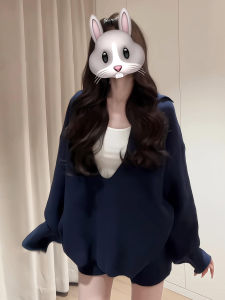 PEIZIXUAN | French Style Elegant Blue Knit Dress Autumn