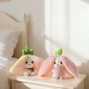 13CM Dâu Tây Thỏ Sang Trọng Đồ Chơi Móc Khóa Dễ Thương Biến Hình Trái Cây Động Vật Mặt Dây Chuyền Ba Lô Nhồi Bông Túi Phụ Kiện Cho Mọi Lứa Tuổi