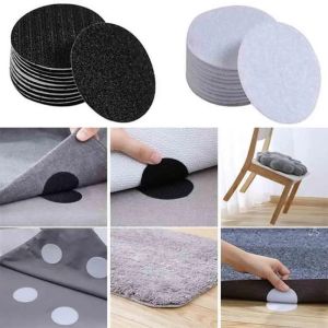 2 Pairs Double Sided Non-Slip Self Adhesive Reusable Fastener Dots Stickers Bed Sheet Sofa Mat Anti Slip Fixing Tape