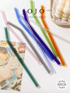 Colorful Glass Straws Japanese Style Bendable Straight Drinking Straws for Beverages JOJOS L PD Hey from Mainland China