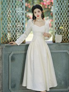 Stunning Early Autumn French Vintage Court Style Dress Waist-Cinching Ball Gown Long Dress Particularly Beautiful Elegant