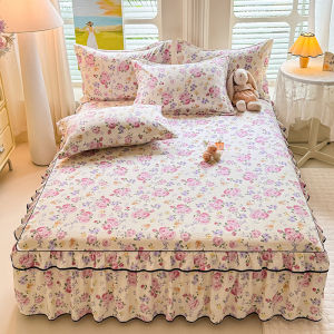 SUNLIGHT HOME ผ้าปูที่นอนลายดอกไม้ลูกไม้ ผ้าปูที่นอนเป็นมิตรกับผิวผ้าปูที่นอน6ฟุตผ้าปูที่นอน5ฟุตผ้าปูที่นอน3.5ฟุตผ้าปูที่นอน6.5ฟุต