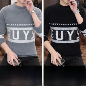 ROMON | Lomond Mens Half High Collar Sweater Autumn Winter New Fashion Loose Casual Mink Velvet Thickened Knitted Base Shirt