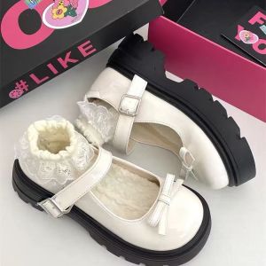 รองเท้าโลฟเฟอร์ 2024 ฤดูร้อนสไตล์รอบนิ้วเท้ารองเท้าหนังขนาดเล็กญี่ปุ่น jk หนา soled รองเท้าเลดี้แมรี่เจน