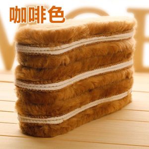 Fleece-lined Thickened Winter Heattech Imitation Cashmere Mens and Womens Insoles Deodorizing Filter Cute Plaid Cotton Insole