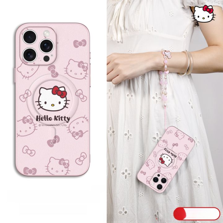 HelloKitty%20Magnetic%20Absorption%20iPhone%20pro%20Max%20Phone%20with%20Lanyard%20Full%20Cover%20Womens%20Style%20Lambskin%20Apple%2016%20Series%20Case%20-%20Image%207