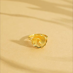 Chow Sang Sang 周生生 999.9 24K Pure Gold Chinese Wedding Collection Floral 999.9 Gold Adjustable Ring 95839R Price-by-Weight 4.86g