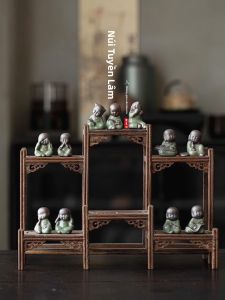 Đồ Trang Trí Trà Mini Dễ Thương Bằng Gốm Sét Màu Tím JOJOS L. PD. Purple Spring Valley Miniature Cute Buddha Figurine