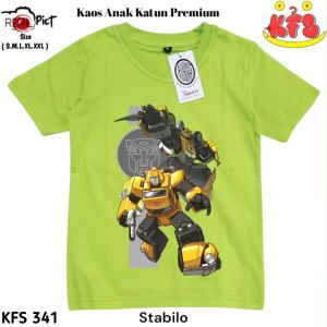 KFS 341 Baju Kaos Robot Transformers Anak Laki-laki Bahan Katun