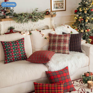 MLADEN American Christmas Pillow Set Nordic Ins Grid Cushion Set Living Room Sofa Home Decor Pillow