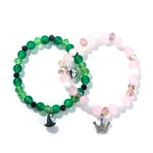 Elphaba Glinda Friendship Matching Bracelet - Crown Witch Hat Matching Bracelet - BFF Couple Accessories Fan Gift Fan Decoration