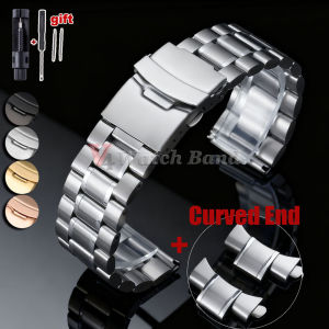 Arc End Luxury Bracelet for Seiko SKX007 18mm 20mm 22mm 24mm Stainless Steel Watch Strap for Rolex Curved End Metal Watch Band