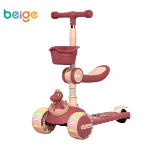 Scooter for Kids Foldable Height Adjustable Kids Scooter 3 Wheel with Light and Music