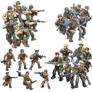 2024 World War 2 WW2 Army Military Soldiers SWAT Special Force Figures Model Building Blocks Bricks Childrens Toys Gift