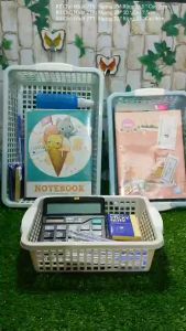 Rổ Nhựa Chữ Nhật Màu Pastel 25/28/33cm Hitaco Dễ Thương Có Quai Cầm Tiện Lợi Văn Phòng Chia Vật Dụng