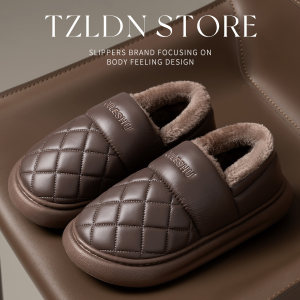 Dép Cotton Chống Thấm Nước Cho Nam Mùa Đông 2025 Dép Cotton Ấm Áp Chống Trượt Cho Nữ Ngoài Trời Dép Cotton Đế EVA Thoải Mái